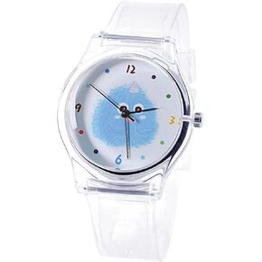 ساعة Tonnier Watch للفتيات الصغيرات كوارتز، ساعة يد تناظرية من الراتنج فائق النعومة، ساعة يد تناظرية للطلاب مع وجه سديم in Kuwait