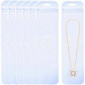 100 Pieces Long Clear Bags 2.36x7.3" Self Sealing Cellophane Bags Resealable Zipper Transparent Bags Treat Bags for Candy Gifts Favors Products Storage Candy Pen Lipgloss
