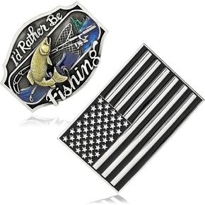 RechicGu 2 Pieces Western Belt Buckle, Golden Long Horn Bull, Eagle Buckles, Cowgirl Cowboy Belt Accessory for Men Women