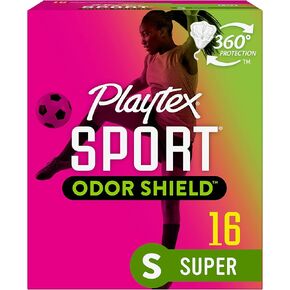 Playtex Sport Odor Shield Tampons, Super Absorbency, Unscented - 32ct