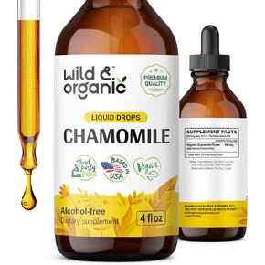 Chamomile Flower Supplement - Organic Chamomile Liquid Extract - Vegan, Alcohol Free Drops - 2 fl oz in Kuwait