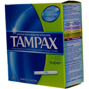 Tampax Super Absorbency Tampons with Flushable Applicator 20 ct