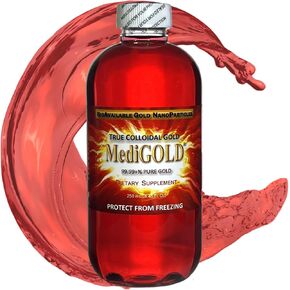 MediGOLD True Colloidal Gold Dietary Supplement - 250 mL (8.45 Fl Oz) in Clear BPA-Free Plastic Bottle
