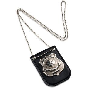 Dress-Up-America Police Badge For Kids - Pretend Play NYPD Badge With Chain & Belt Clip