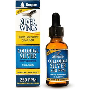Natural Path Silver Wings Colloidal Silver 250ppm (1250mcg) Enhanced Immune Support Supplement - 4 Fl. Oz.