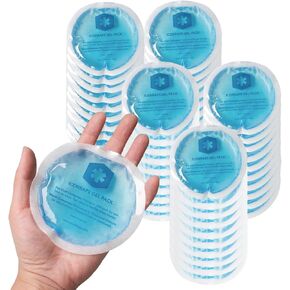 ICEWRAPS Round Hot and Cold Gel Ice Packs Reusable with Cloth Backing | Reusable Gel Ice Packs for Injuries | Hot Cold Compress for Toothache, Face and Breast and Surgery Pain Relief | Pack of 5