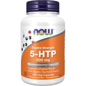 NOW Supplements, 5-HTP (5-hydroxytryptophan) 200 mg, Double Strength, Neurotransmitter Support*, 120 Veg Capsules in Saudi Arabia