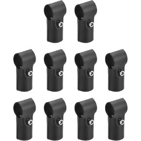 uxcell Structural Pipe Connector Joint Pipe Clamps 180 Degree 2 Way, 10 Set Stainless Steel Corner Fitting End Rails Clamp Fit OD 1 inch (25mm) Tube, Silver