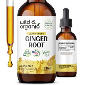 Ginger Liquid Extract - Organic Ginger Root Drops - Ginger Supplements for Digestive Support - Vegan, Alcohol Free Tincture - 4 fl oz