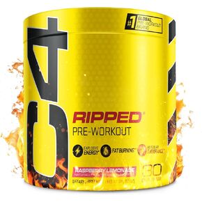 Cellucor C4 Ripped Pre Workout Powder Raspberry Lemonade | Creatine Free + Sugar Free Preworkout Energy Supplement for Men & Women | 150mg Caffeine + Beta Alanine| 30 Servings