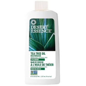 Desert Essence Neem Cinnamint Mouthwash 16 fl oz - Non-GMO, Gluten Free, Vegan, Cruelty Free, Sugar Free, Alcohol Free - Eco-Harvest Tea Tree Oil - Ayurvedic Neem -