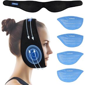 Comfpack Wisdom Teeth Ice Pack Head Wrap, Reusable Hot & Cold Therapy Face Ice Pack for Wisdom Teeth Surgery, TMJ, Chin, Oral Pain, Facial Surgery, Jaw Pain