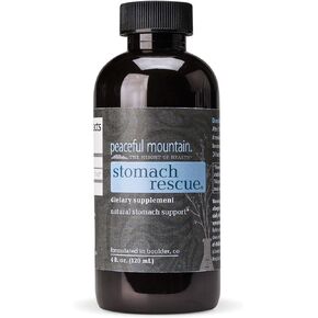 Peaceful Mountain Stomach Rescue - Natural Stomach Support & Immunity Booster - with Elemental Silver & Peppermint Essential Oil to Help Ease Stomach Discomfort - 4 fl. Oz.
