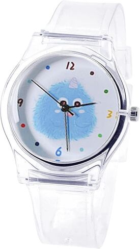 ساعة Tonnier Watch للفتيات الصغيرات كوارتز، ساعة يد تناظرية من الراتنج فائق النعومة، ساعة يد تناظرية للطلاب مع وجه سديم in Kuwait