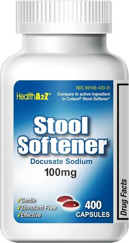 HealthA2Z Stool Softener, Docusate Sodium 100mg, Compare to Colace® Active Ingredient, 100 Capsules in Kuwait