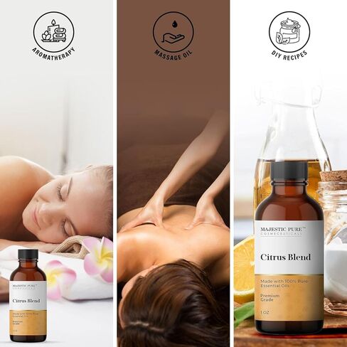 ماجيستيك بيور مزيج الزيوت العطرية من بريث | زيت علاجي نقي وطبيعي 100% لسهولة التنفس والاسترخاء | 1 اونصة | اليوسفي والبرتقال والليمون والغرنوقي .. in Kuwait