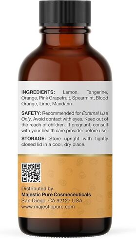 ماجيستيك بيور مزيج الزيوت العطرية من بريث | زيت علاجي نقي وطبيعي 100% لسهولة التنفس والاسترخاء | 1 اونصة | اليوسفي والبرتقال والليمون والغرنوقي .. in Kuwait