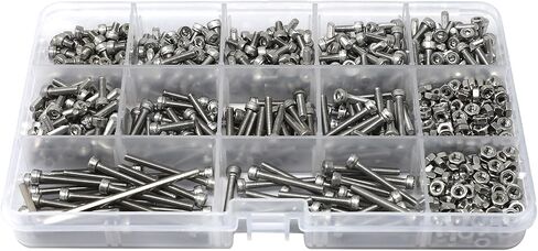 iexcell 100 Pcs M3 x 30/35/40/45/50 Stainless Steel 304 Hex Socket Head Cap Screws Bolts Assortment Kit in Kuwait