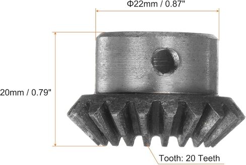 HARFINGTON 2 قطعة ترس مشطوف 1 متر 20 سن 10 مم ثقب العمود 1:1 ترس مشطوف مدبب 45 # فولاذ 1.5 وحدة ترس توجيه 90 درجة، للدوران الميكانيكي للأجهزة in Kuwait
