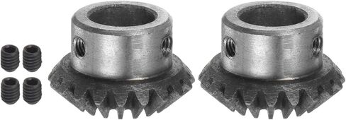 HARFINGTON 2 قطعة ترس مشطوف 1 متر 20 سن 10 مم ثقب العمود 1:1 ترس مشطوف مدبب 45 # فولاذ 1.5 وحدة ترس توجيه 90 درجة، للدوران الميكانيكي للأجهزة in Kuwait