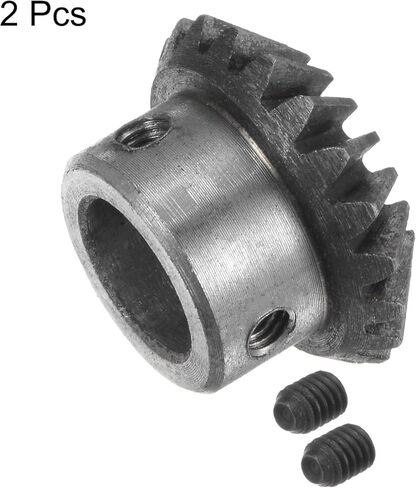 HARFINGTON 2 قطعة ترس مشطوف 1 متر 20 سن 10 مم ثقب العمود 1:1 ترس مشطوف مدبب 45 # فولاذ 1.5 وحدة ترس توجيه 90 درجة، للدوران الميكانيكي للأجهزة in Kuwait