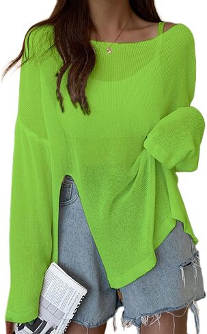 Bsubseach Women Crochet Swimsuit Cover Up Sheer Bikini Beach Tops Sexy Mesh Summer Outfit in Kuwait
