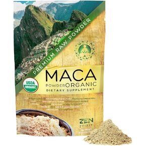 Zen Spirit Maca Root Powder Organic - Peruvian Root Premium Grade Superfood (Raw) - USDA & Vegan Certified - (8oz) Bag - Perfect for Breakfast, Smoothies, Baking & Ice Cream.