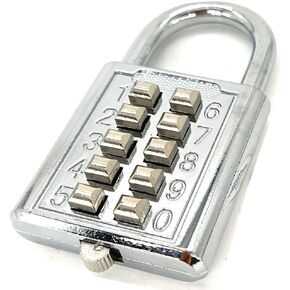 MIONI 10 Position Button Combination Padlock, 5 Position Locking Mechanism, bluexi15:18