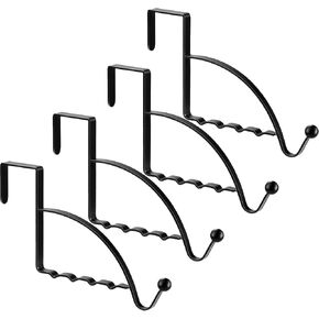 Hotop 4 Pieces Over Door Hooks Hanger Multi Hanging Storage Organizers Valet Hooks for Coats Clothes Hoodies Hats Scarves Purses Keys Bath Towels Robes and More (Bronze) in Saudi Arabia