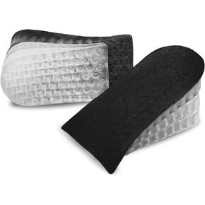 Heel Lift Inserts - Height Increase Insoles for Men & Women - Invisible Silicone Gel Cushion Shoe Pads - 3 Detachable Layers