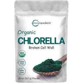 Organic Chlorella Spirulina Tablets, 3000mg Per Serving, 720 Counts, 4 Months Supply, 50/50 Blend Superfood, No Filler, No Additives, Cracked Cell Wall, Rich in Vegan Protein & Chlorophyll