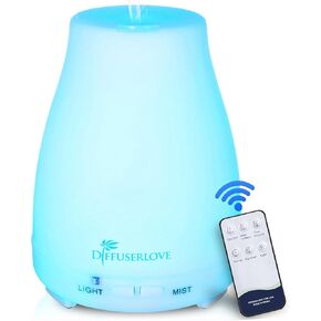 Diffuserlove Essential Oil Diffuser 200ML Ultrasonic Wood Grain Aroma Diffuser Mist Humidifiers with 7 Color LED Lights, Auto Shut-off Function for Bedroom Office Room House