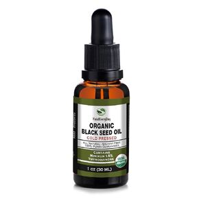 Organic Black Seed Oil - USDA Certified, Cold Pressed Glass Bottle 16oz - Over 1.5% Thymoquinone Turkish Black Cumin Nigella Sativa non-GMO 100% Pure Blackseed Oil
