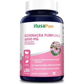 NusaPure Echinacea Goldenseal 2,800mg 300 Veggie Caps (Vegetarian, Non-GMO & Gluten Free)