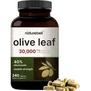 2 Pack Olive Leaf Extract 30000mg, 480 Total Capsules | 40% Active Oleuropein, 50:1 Herbal Equivalent – Rich in Polyphenol & Flavonoid Antioxidants for Immune & Heart Health – Non-GMO