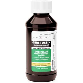 Geri-Tussin, Sugar Free, Alcohol Free, Cold and Cough Relief, Guaifenesin Syrup 100 mg/ 5 mL, 16 oz