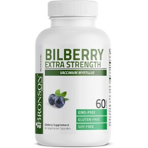 Bronson Bilberry Extra Strength 3000 mg per Serving Vaccinium Myrtillus, Promotes Eye Health and Supports Healthy Vision - Non GMO, 200 Vegetarian Capsules