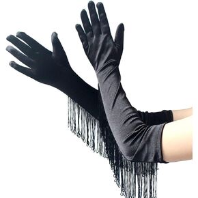 Acenail Women’s Long Satin Flapper Gloves Elbow Length Gloves Opera Evening Party Gloves Wedding Gloves