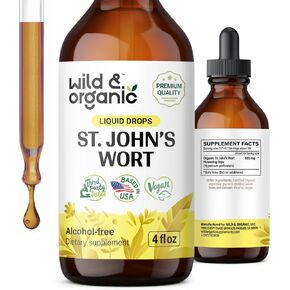 St Johns Wort Tincture - Organic St. Johns Wort Herb Supplement for Mood Support - Vegan, Alcohol Free Drops - 4 fl oz in Saudi Arabia