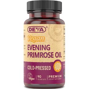 Deva Vegan Evening Primrose Oil, Organic, Cold-Pressed, Unrefined, 90 Capsules, 2-Pack