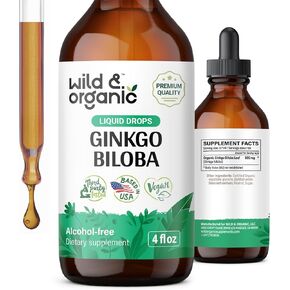 Ginkgo Biloba Liquid Extract - Organic Ginkgo Biloba Supplements for Brain Function and Memory Support - Ginkgo Biloba Leaf Tincture - Vegan, Alcohol Free Drops - 2 fl oz in Kuwait