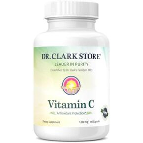 DrClark Vitamin C Powder Ascorbic Acid - Immune Support Supplement, Gluten Free, Potent antioxidant, Supports Brain Function, Promotes Tissue Formation and Repair, 454gm | 16oz