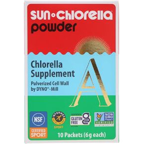 Sun Chlorella Powder Green Algae Superfood Supplement Supports Whole Body Wellness Immune Defense, Gut Health & Natural Energy Boost - Chlorophyll, B12, Protein, Non-GMO - 30 Packets