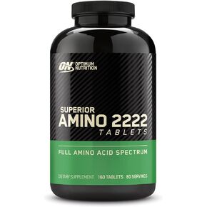 Optimum Nutrition Superior Amino 2222 Tablets, Complete Essential Amino Acids, EAAs, 320 Count