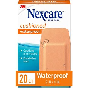 Nexcare Waterproof Cushioned Bandages, Knee & Elbow, 2 x 4 in, 8 Count