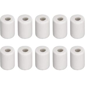 Rebower Ceramic Tube Wiring Insulated Ceramic Tubing [for Cable Bundle Heat Insulation Protection] - 10mm Dia/10 Pcs