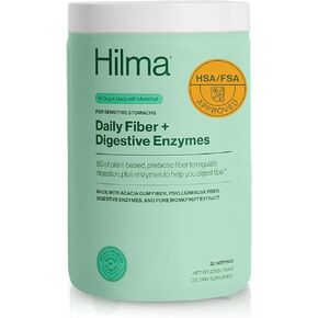 Hilma Prebiotic Fiber Gummies – Daily Fiber Supplement Gummies for Adults – Supports Gut Health & Promotes Regularity – Citrus & Berry Natural Flavor – FSA Eligible, 60 Count