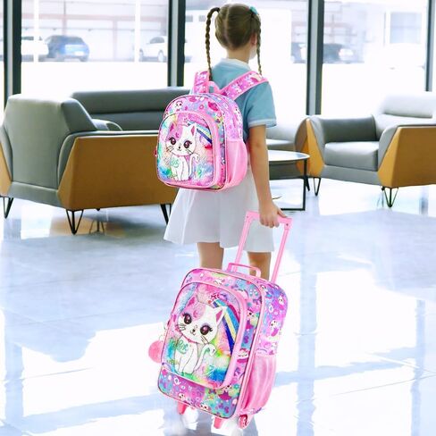 KLFVB Kids Luggage for Boys Girls, Cute Rolling Wheels Suitcase for Toddler, Children Travel Carry on Suitcase in Kuwait