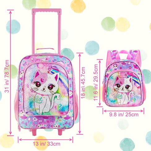KLFVB Kids Luggage for Boys Girls, Cute Rolling Wheels Suitcase for Toddler, Children Travel Carry on Suitcase in Kuwait