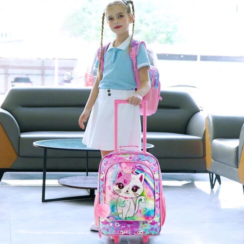 KLFVB Kids Luggage for Boys Girls, Cute Rolling Wheels Suitcase for Toddler, Children Travel Carry on Suitcase in Kuwait